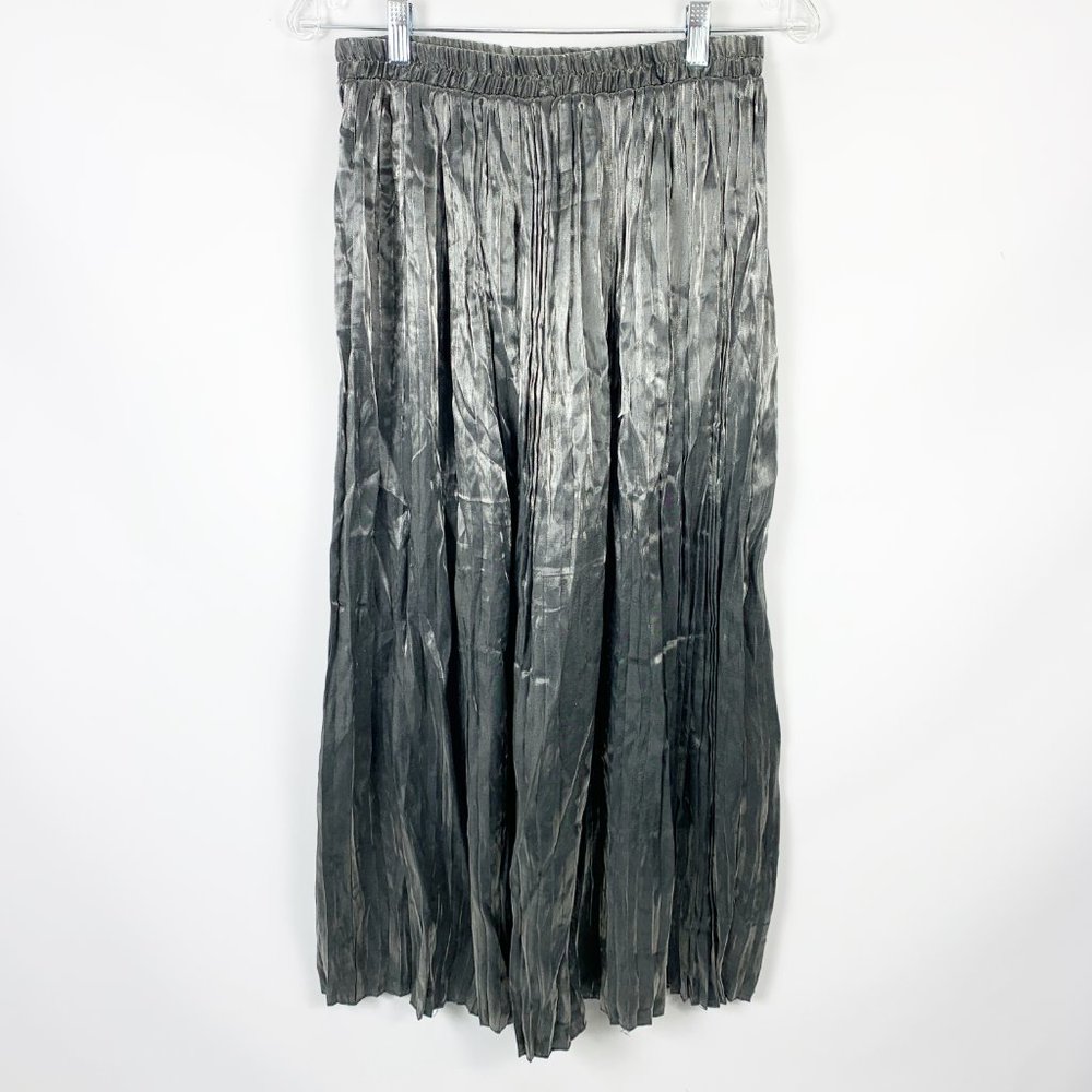 Karin Stevens 8 Silver Metallic Accordion Skirt - Picture 3 of 4